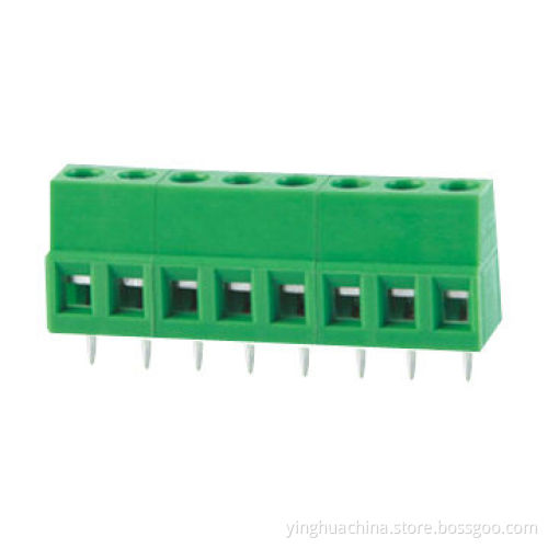 Terminal Block PCB Pitch, 5.0/5.08/7.5/7.62mm Poles 2P/3P 22-12AWG Steel Zinc/Brass Ni Plated 0901